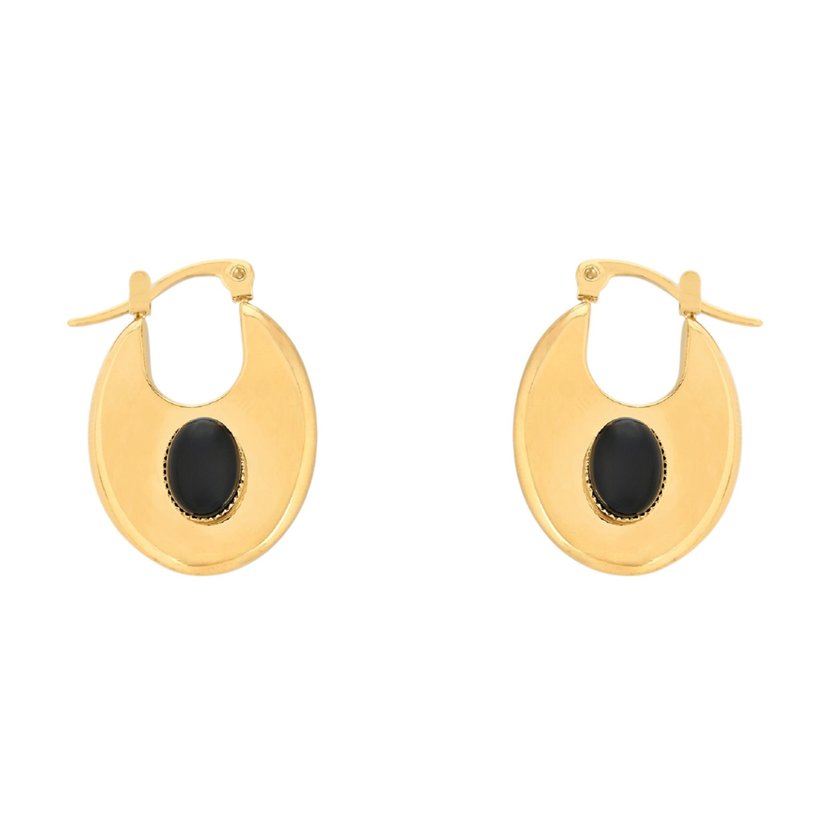 Boucles d'oreilles acier ovale simple GB