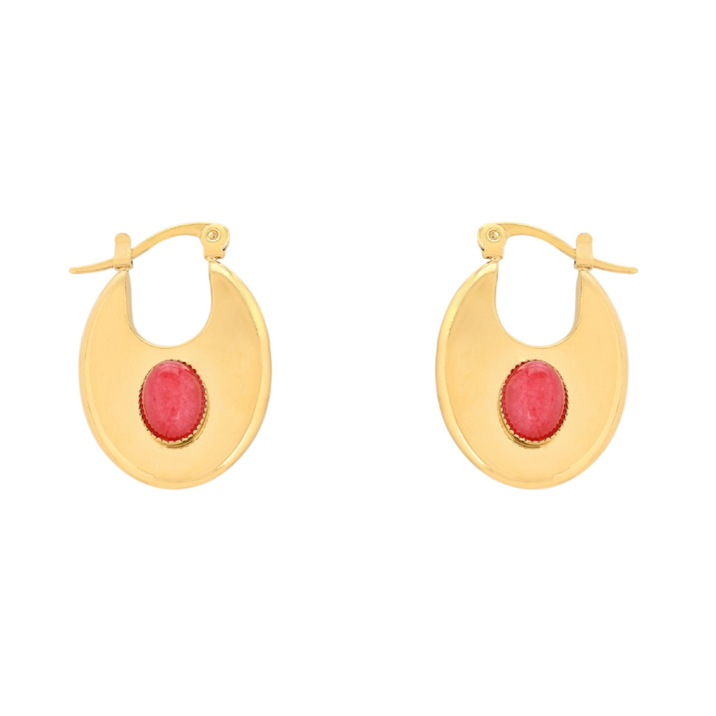 Boucles d\'oreilles acier ovale simple GB
