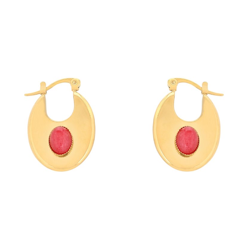 Pendientes en acero oval simple GB