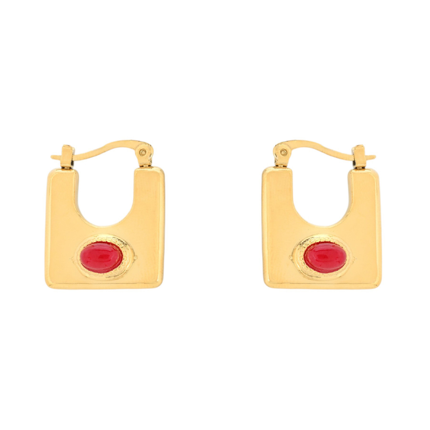 Clovers steel earrings square GB