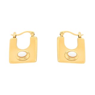 Clovers steel earrings square GB