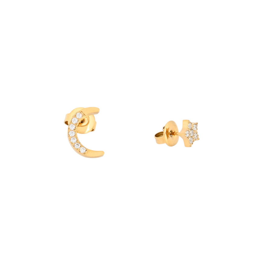 Pendientes acero estrella y luna GB