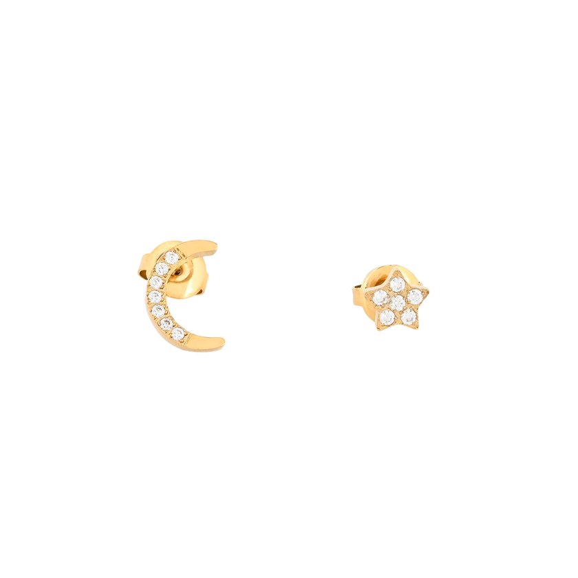 Pendientes acero estrella y luna GB