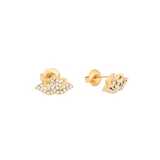 Earrings steel and zirconies lotus flower GB