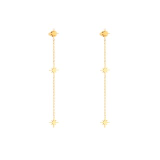 Steel earrings long stars GB