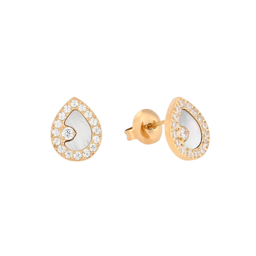 Steel earrings with oval GB