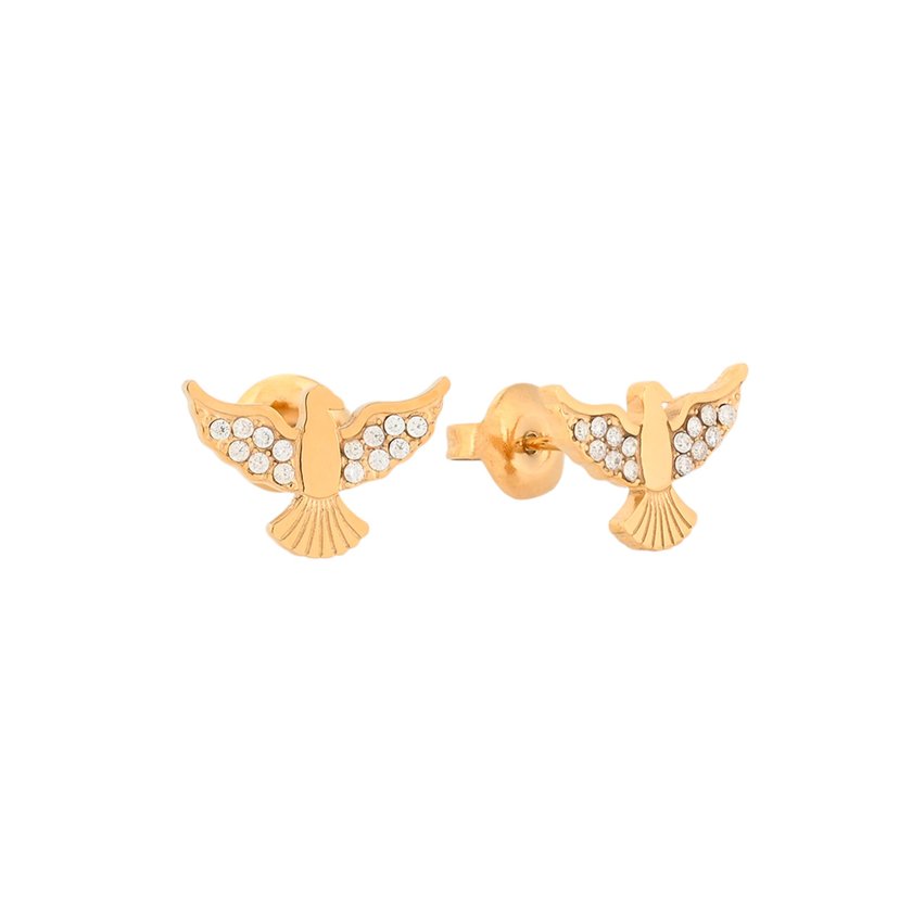 Pendientes en acero pájaro brillantes GB