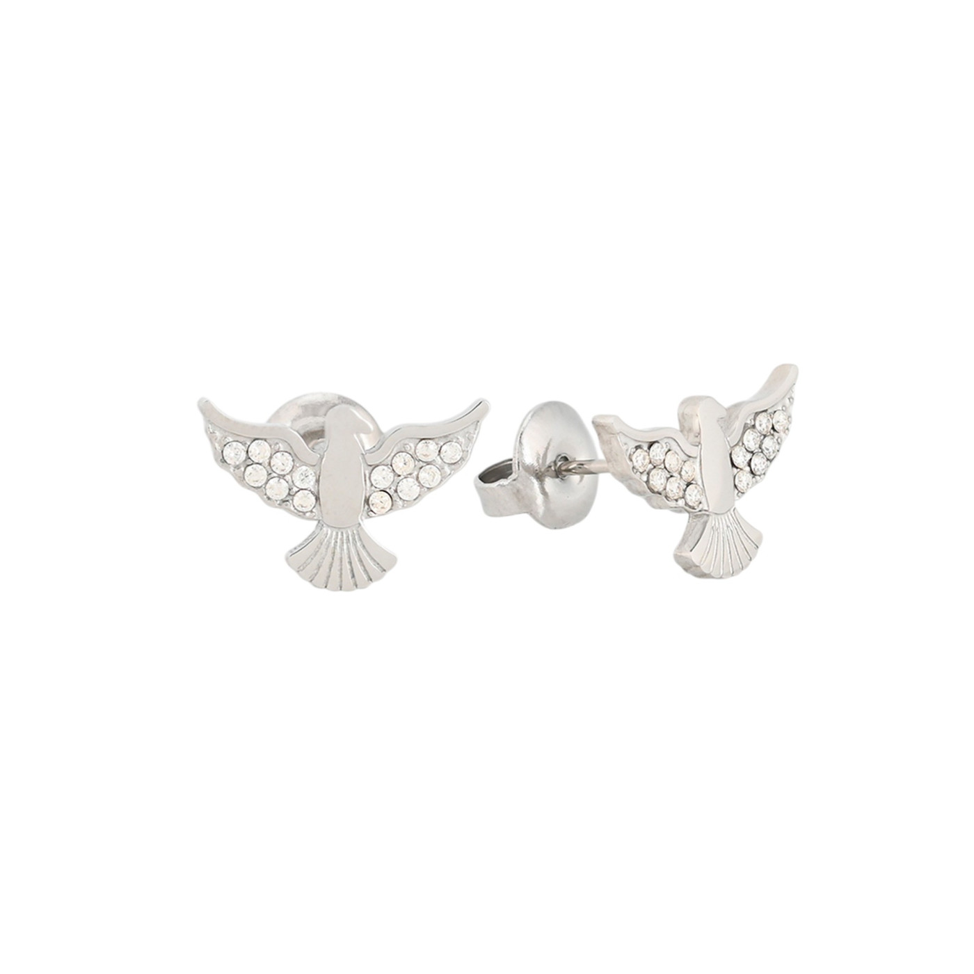 Pendientes en acero pájaro brillantes GB