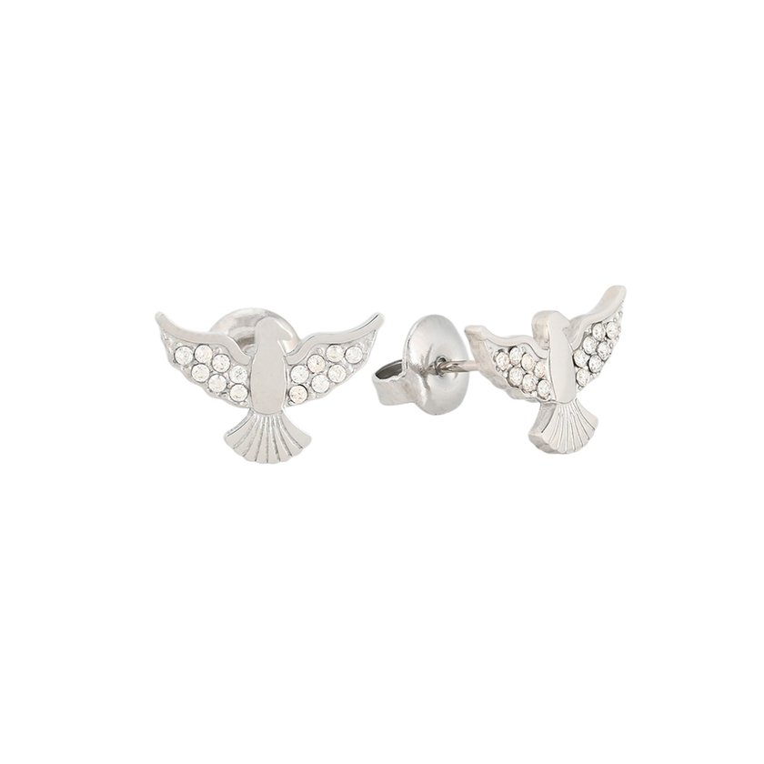 Pendientes en acero pájaro brillantes GB