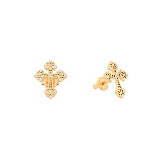 Pendientes en acero cruz brillantes GB