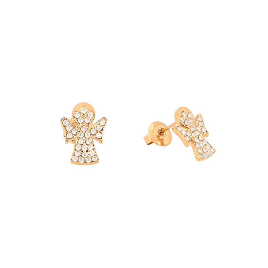 Pendientes en acero ángel brillantes GB