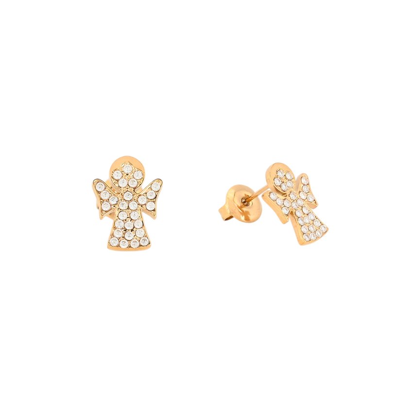 Boucles d'oreilles en acier ange brillants GB