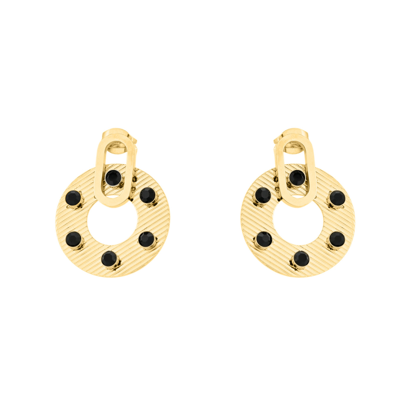 Pendientes en acero redondos negros GB