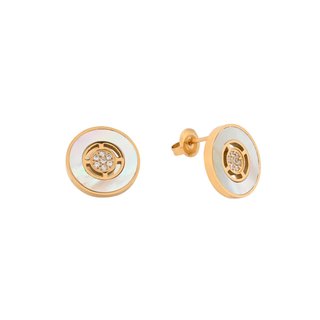 Pendientes en acero nácar y circonitas GB