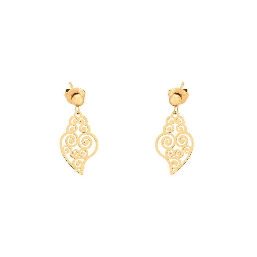 Boucles d\'oreilles en acier coração de viana GB