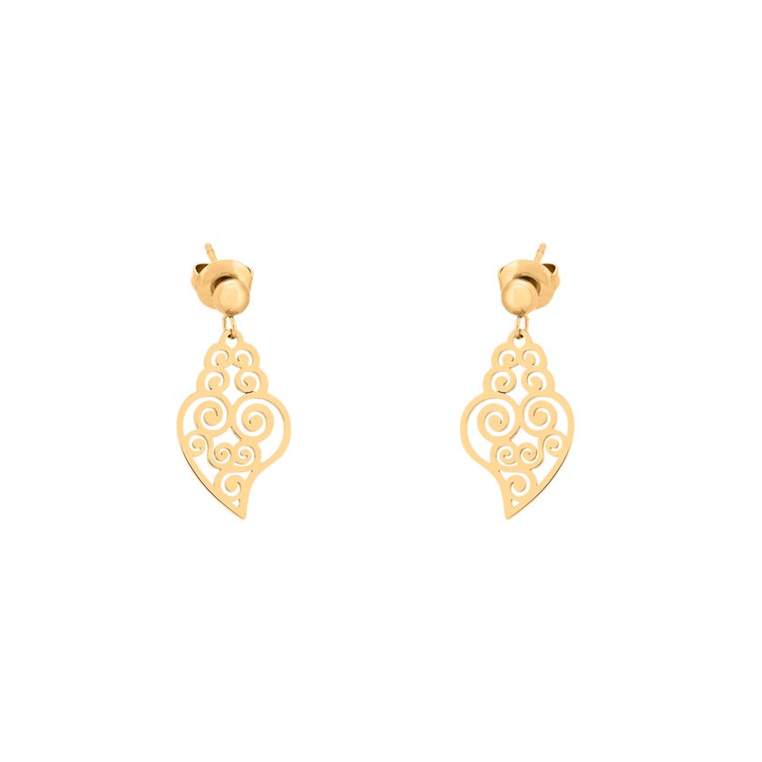 Steel earrings coração de viana GB