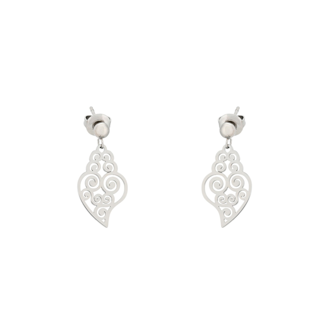 Boucles d\'oreilles en acier coração de viana GB