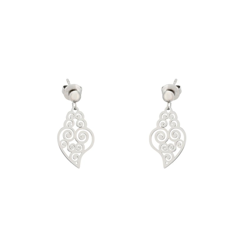 Steel earrings coração de viana GB