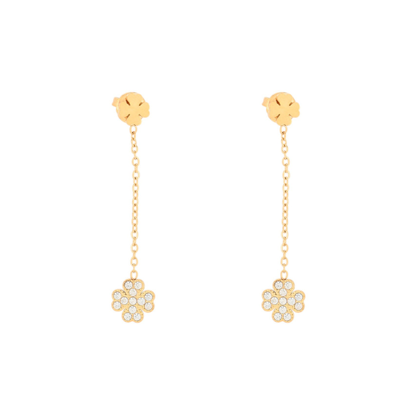 Steel earrings clover pending GB