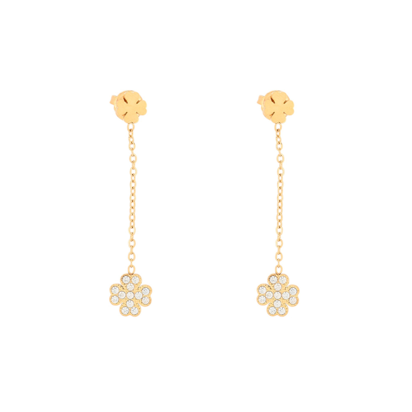 Steel earrings clover pending GB