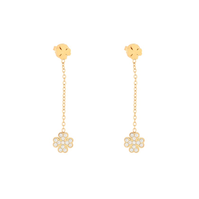 Steel earrings clover pending GB