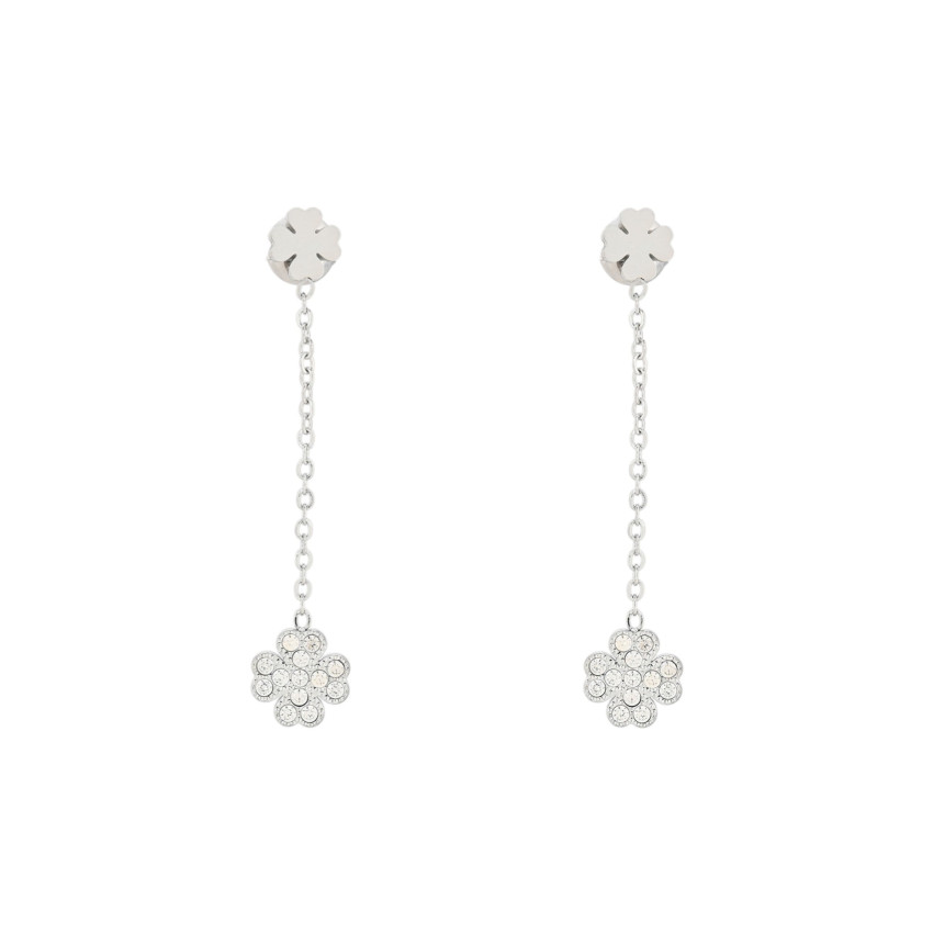 Boucles d'oreilles en acier suspendu trèfle GB