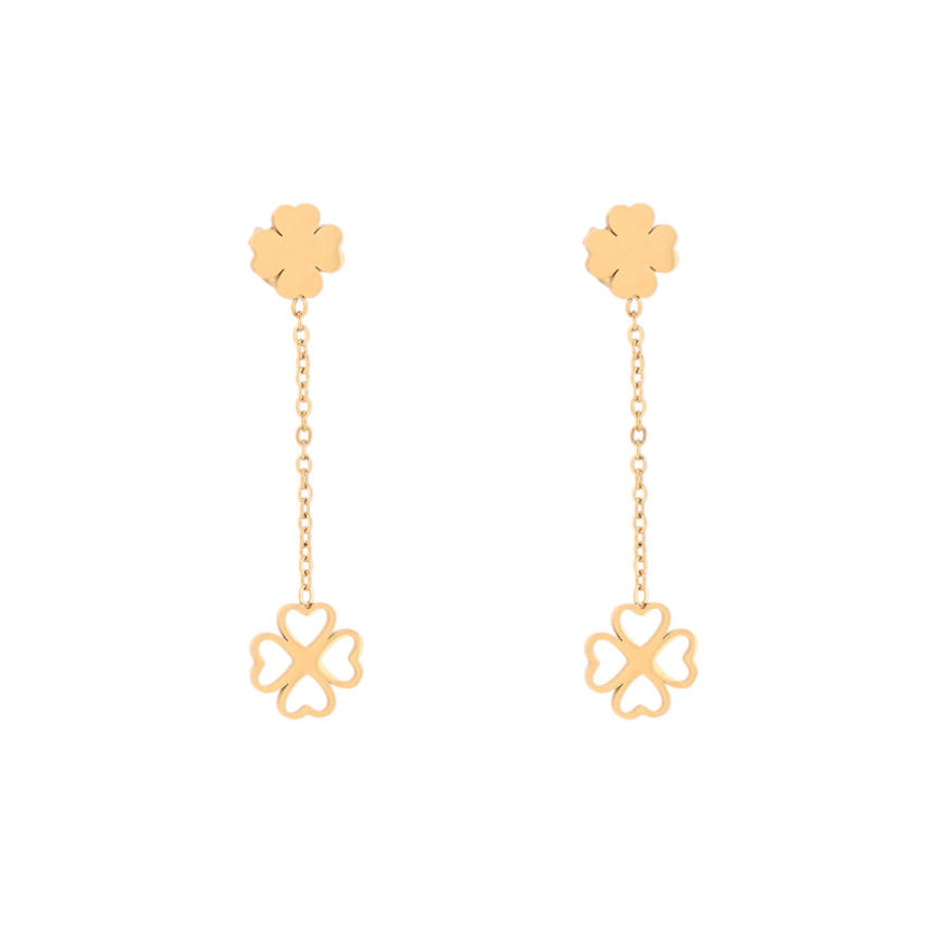 Steel earrings pending with clovers GB