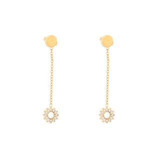 Boucles d'oreilles en acier suspendu avec cercle GB