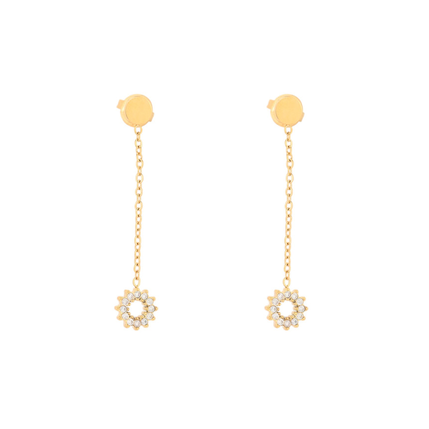 Steel earrings pending with circle GB