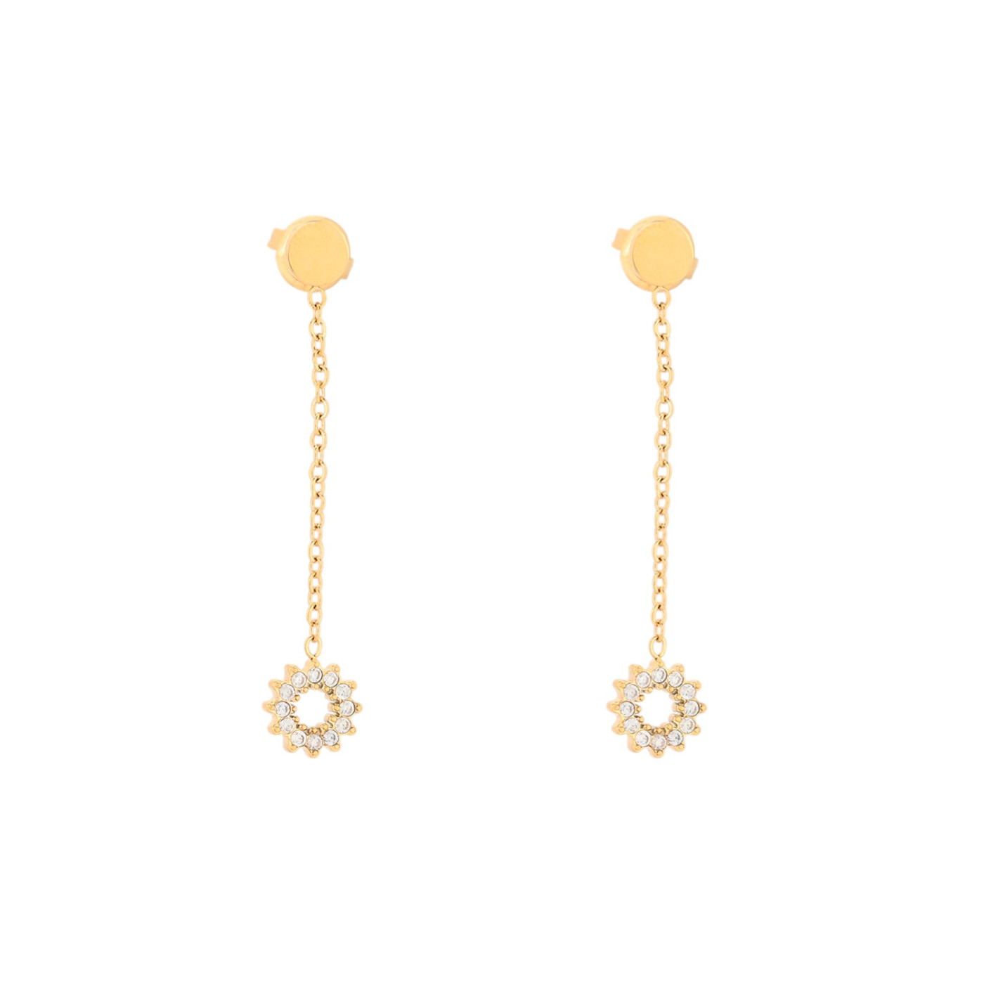 Boucles d\'oreilles en acier suspendu avec cercle GB