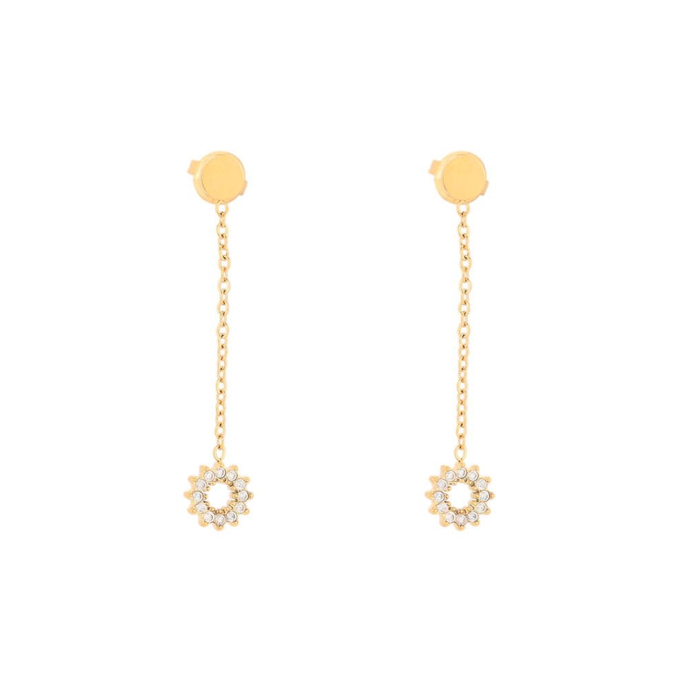Boucles d\'oreilles en acier suspendu avec cercle GB