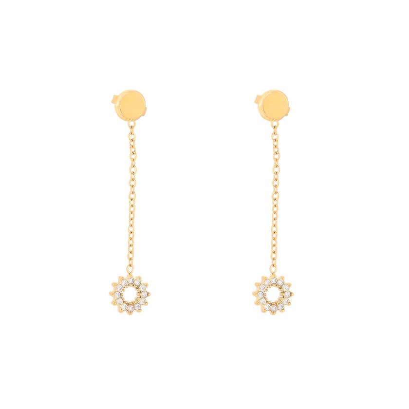 Steel earrings pending with circle GB