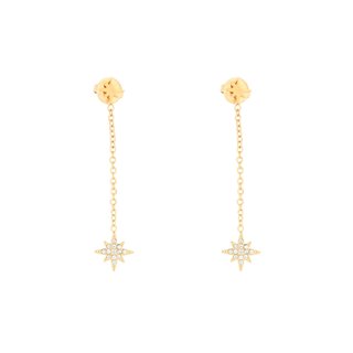 Brincos em aço pendente com estrelas GB