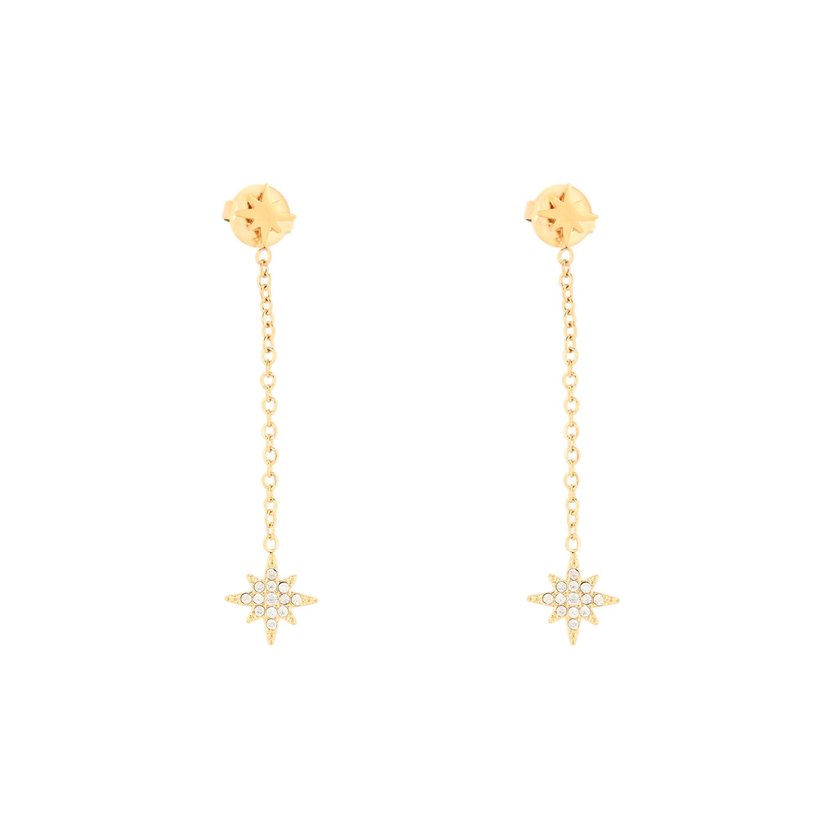 Boucles d'oreilles en acier suspendu avec étoiles GB