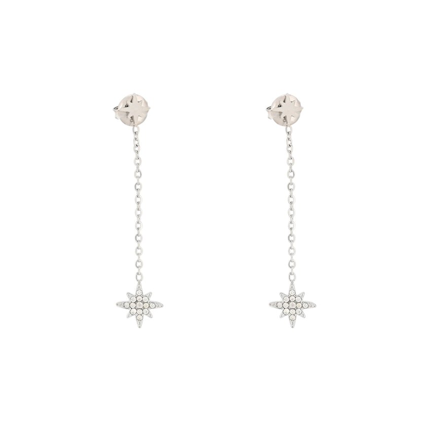 Pendientes en acero colgado con estrellas GB