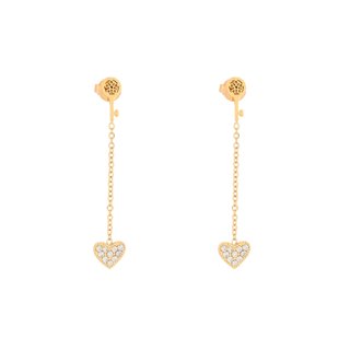 Boucles d'oreilles en acier cœur et clé GB