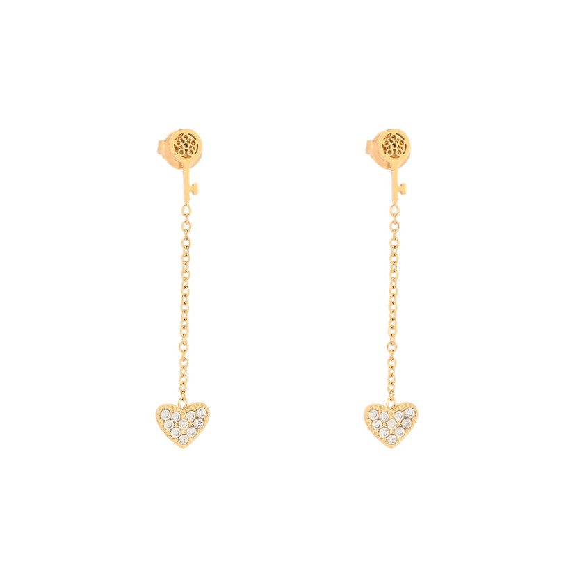 Pendientes en acero corazón y llave GB