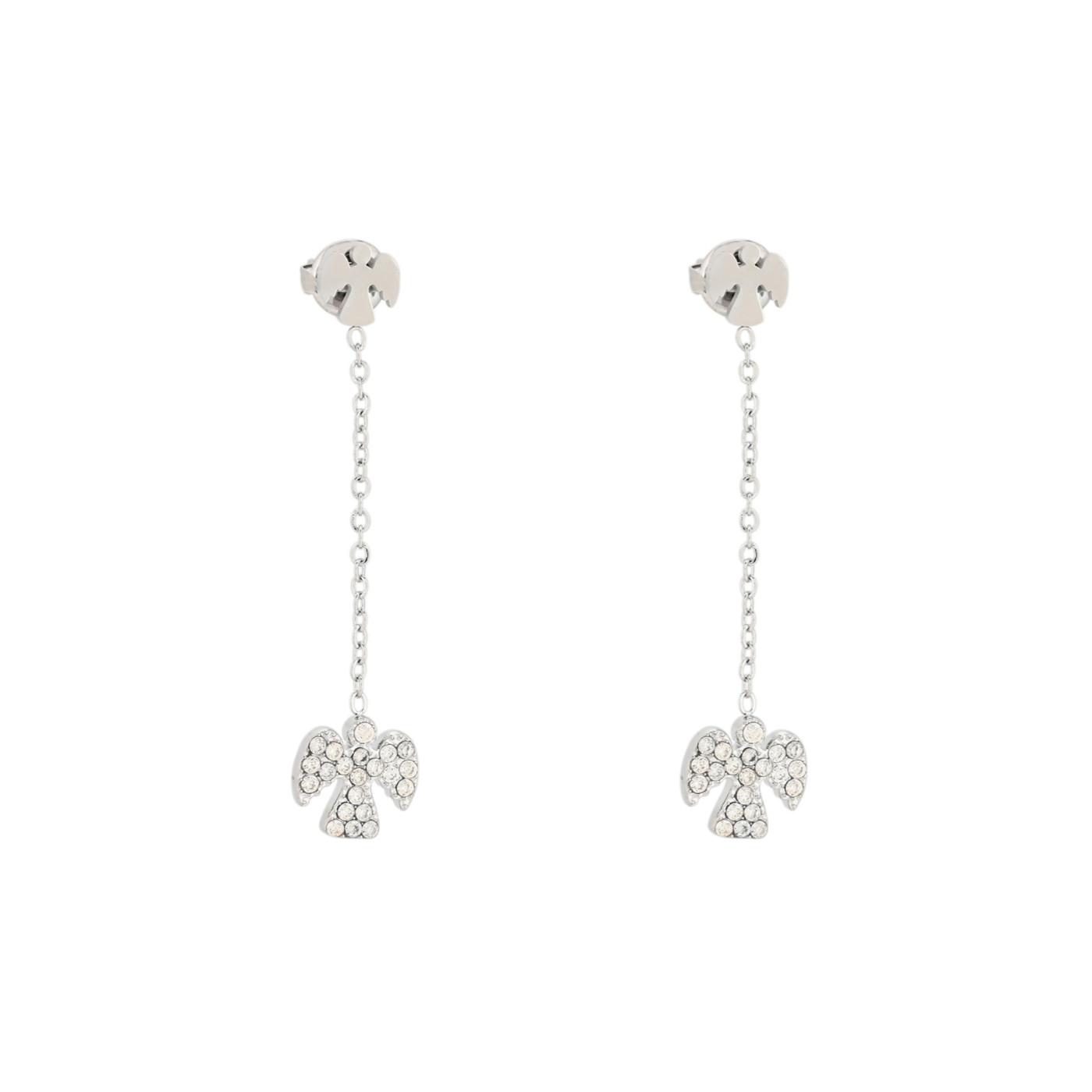 Boucles d\'oreilles en acier suspendu ange GB