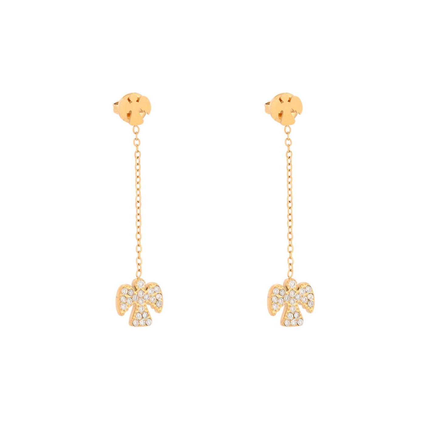 Boucles d\'oreilles en acier suspendu ange GB