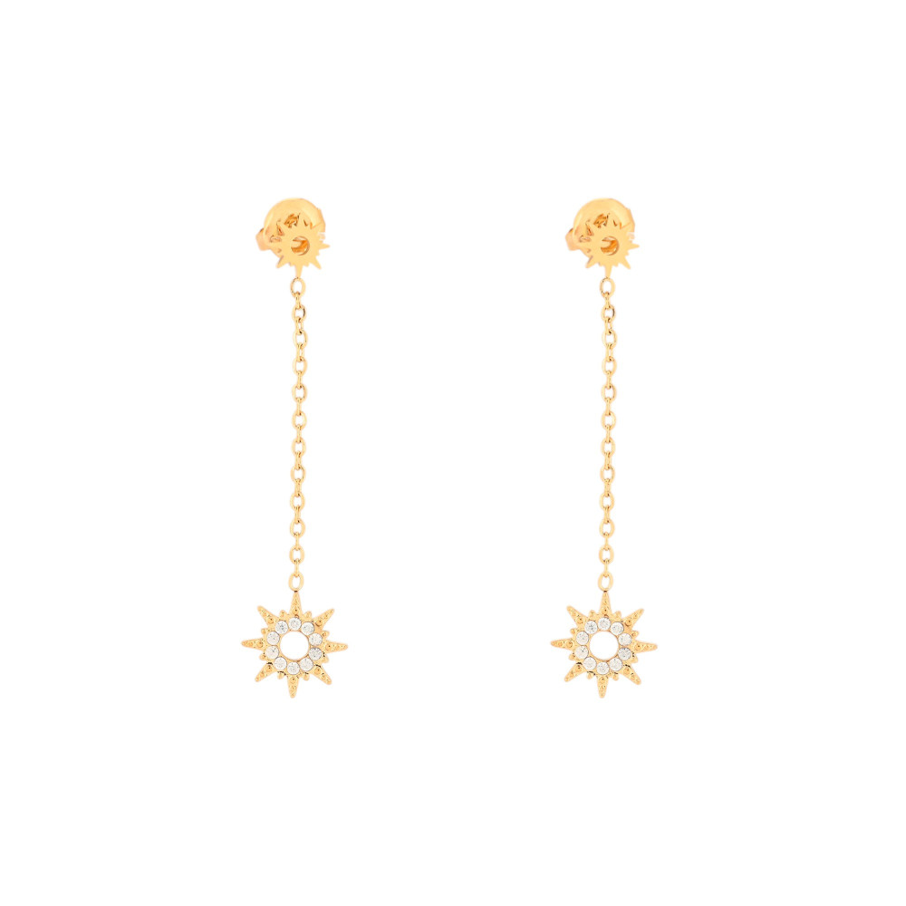 Steel earrings sun pending GB