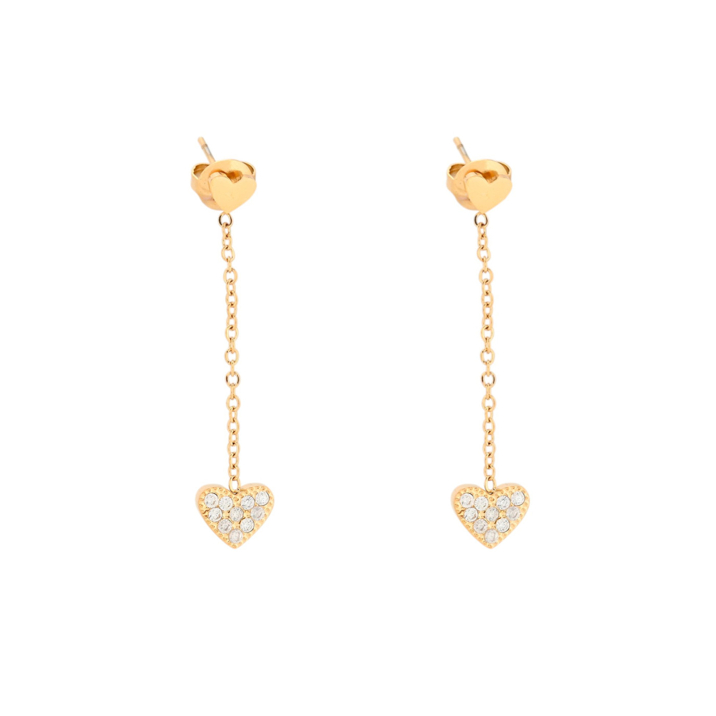 Steel earrings hearts pending GB