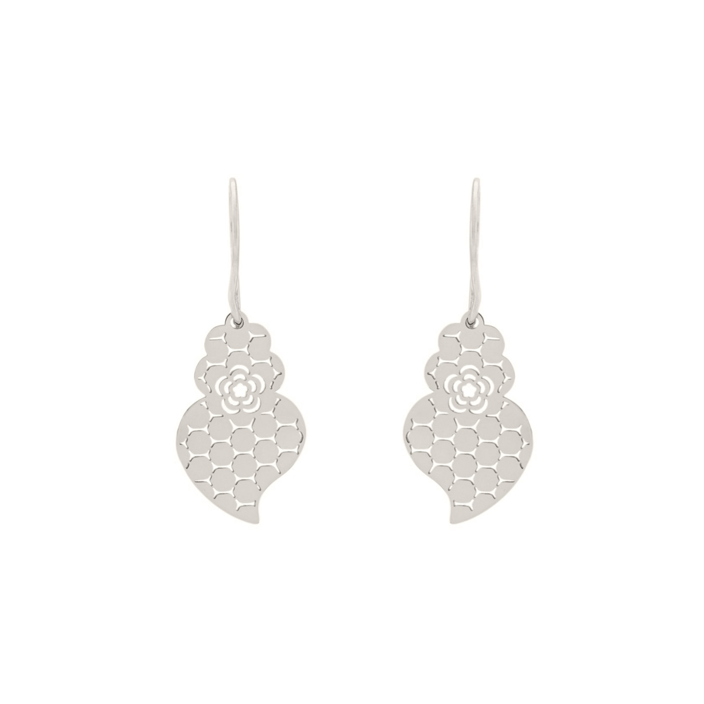 Boucles d\'oreilles en acier coração de viana texture GB