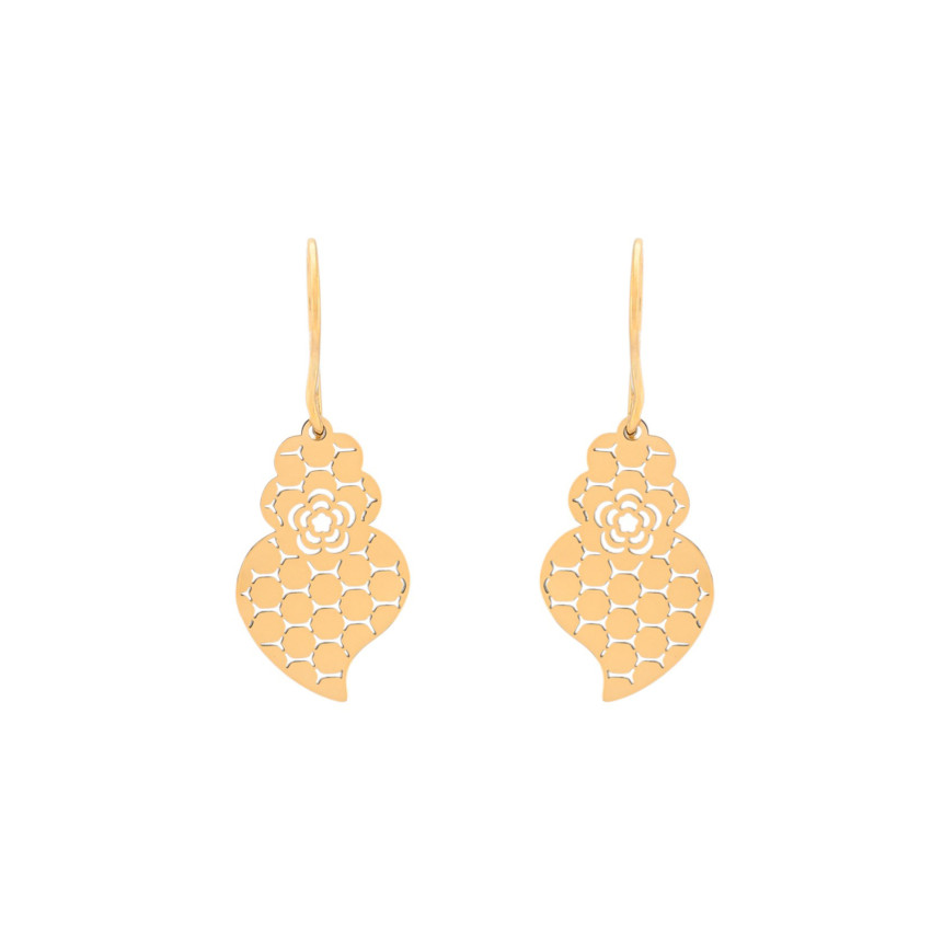 Boucles d\'oreilles en acier coração de viana texture GB