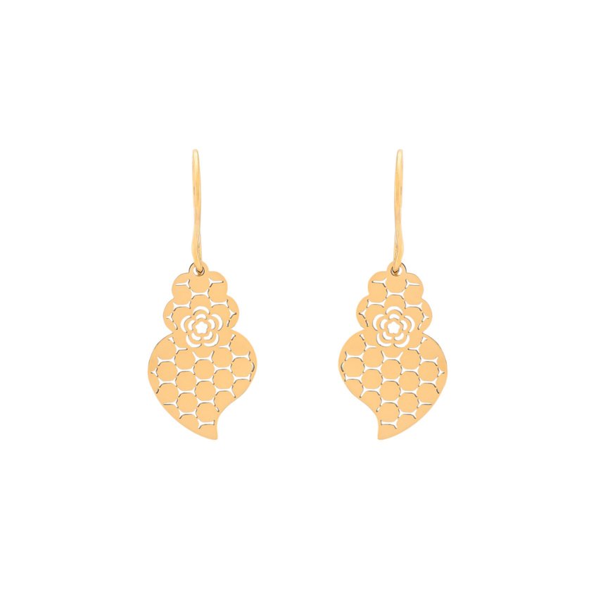 Boucles d'oreilles en acier coração de viana texture GB