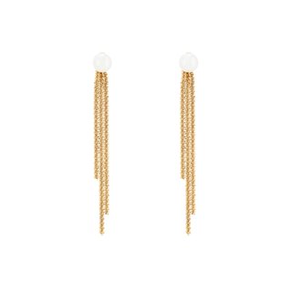 Pendientes en acero largo con perla GB
