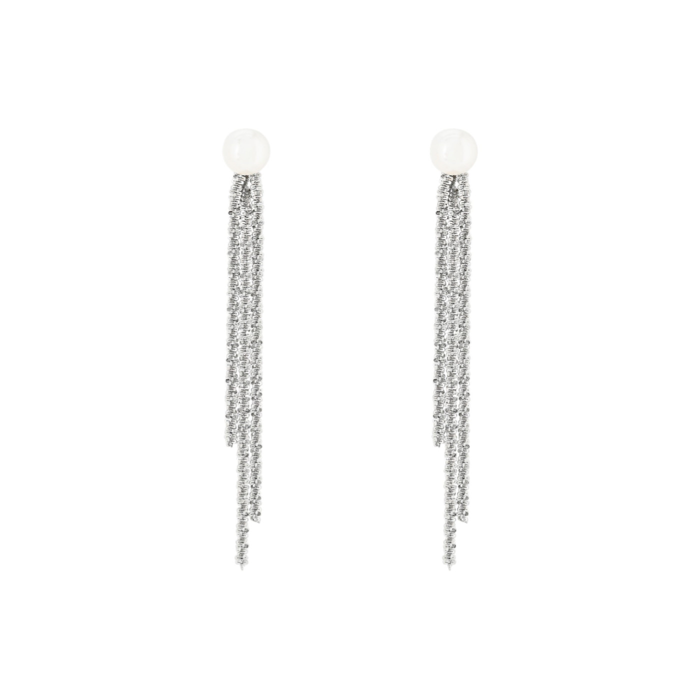 Pendientes en acero largo con perla GB