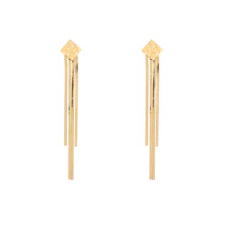 Boucles d'oreilles acier long avec frange GB
