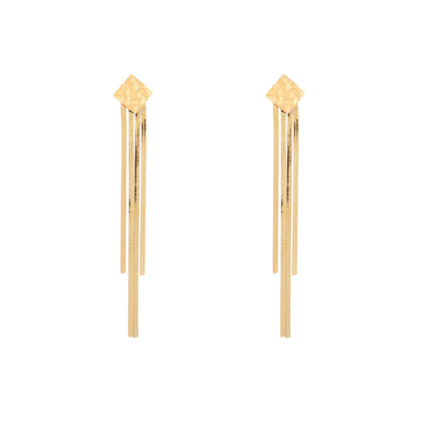 Steel earrings long fringed GB