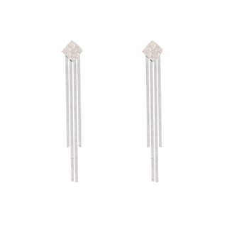Boucles d'oreilles acier long avec frange GB