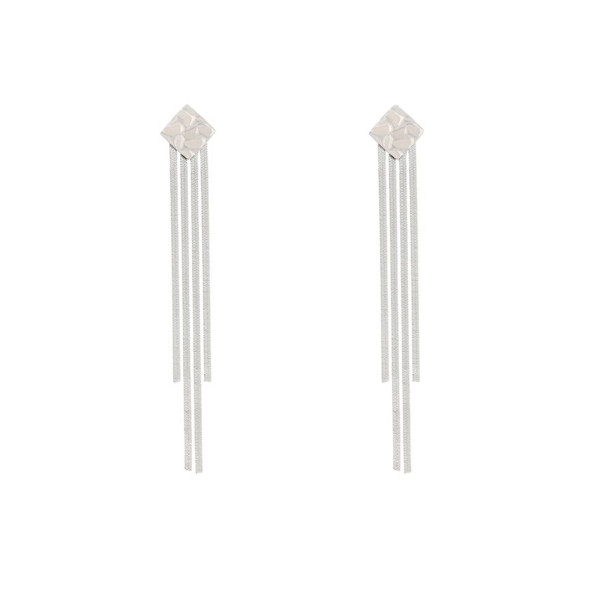 Steel earrings long fringed GB
